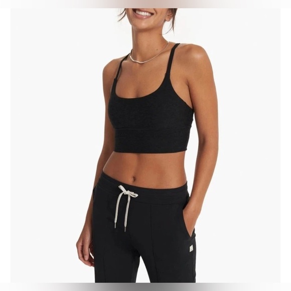 Vuori womens black long line elevation strappy sports bra size Small VW1008 - Picture 10 of 11